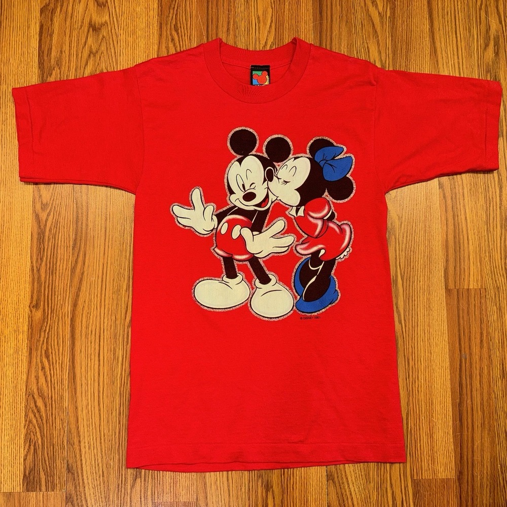 Vintage Mickey Minnie Mouse Kiss Disney Single Stitch T-shirt